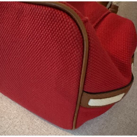 MICHAEL KORS MARINA MANDARIN RED CANVAS CONVERTIBLE PURSE,HAND+GRAB BAG - Picture 6 of 13